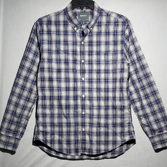 Bonobos Slim‎ Fit 100% Cotton Plaid Long Sleeve Button-down Mens Shirt Size L - Picture 1 of 6